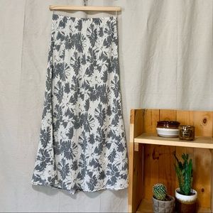 SOLD - VTG | Cut-loose | Maxi Floral Gingham Skirt | Black and White Pattern